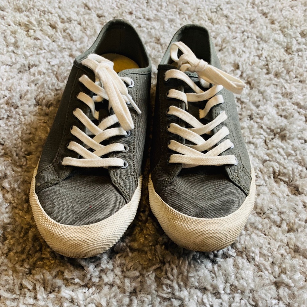 Olive green sneakers